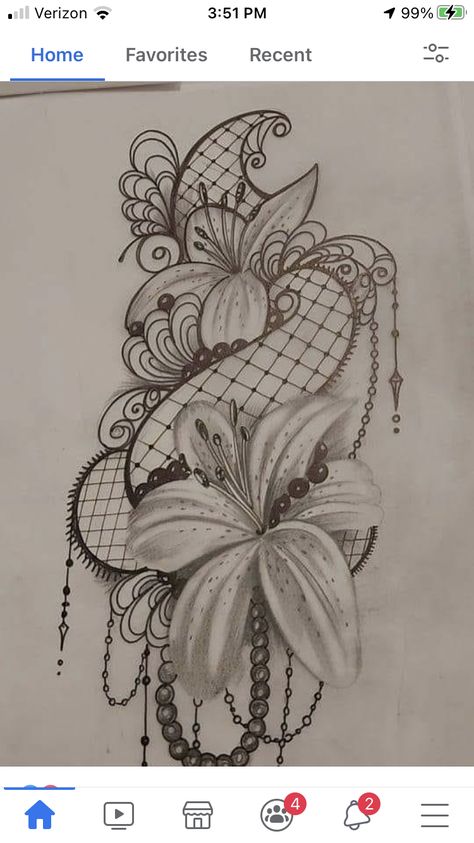 Lily And Lace Tattoo, Mandala And Lace Tattoo, Lace Back Tattoos For Women, Flower And Lace Tattoo, Lace Tattoos For Women, Lilly Mandala Tattoo, Lily And Mandala Tattoo, Lace Tattoo Thigh, Black Flower Wrist Tattoo