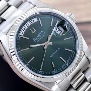 VINTAGE BULOVA SUPER SEVILLE AUTOMATIC EMERALD DIAL DAY&DATE DRESS MEN'S WATCH | WatchCharts Marketplace Date Dress, Bulova Watches, Rare Items, Premium Watches, Date Dresses, Men Model, White Dial, Watch Sale, Swiss Watches