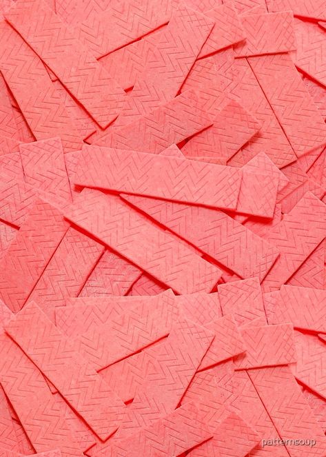 "Strawberry Pink Bubblegum Strips Real Candy Photo Pattern" by patternsoup | Redbubble Strawberry Gum Aesthetic, Bubblegum Astethic, Coralessence Aesthetic, Bubblegum Photography, Strawberry Pink Aesthetic, Bubblegum Pink Wallpaper, Bubble Gum Aesthetic, Watermelon Gum, Strawberry Pink Color