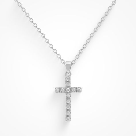 Nice Necklaces, Cross Necklace 20 Inch, Silver Diamond Necklace With Cross Pendant, Sparkly Cross Necklace, Silver Cross Necklace Domond, Silver Tarnish-resistant Cross Necklace For Gift, Dainty Cross Necklace, The Don, Made In Heaven