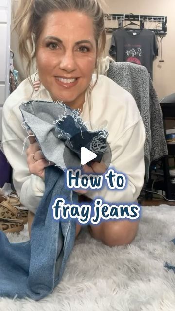 Suzy Turner 🔆 Makeup • Skincare • Hair 🔆 on Instagram: "This is how I fray the hem of my jeans or shorts after I cut them off. Super easy and most may know but just in case you dont! #diy #cutoff #fray #jeans #shorts #howto #howtofray #tips #diytips #diyclothes #hem #fashionhacks #diyhacks #clothinghacks" How To Cut Off Jeans Into Shorts, How To Fray Jean Shorts, Frayed Jeans, Clothing Hacks, Makeup Skincare, Jeans Shorts, Cut Off, Diy Clothes, Just In Case