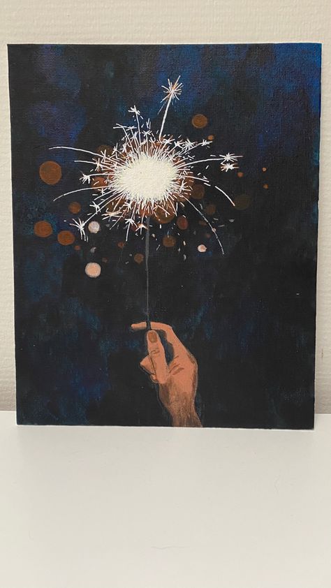 Hopeful Painting Ideas, Original Acrylic Paintings, Diwali Acrylic Painting, Simple Modern Art Paintings, Acrylic Painting Paper, Sparkler Painting, Buddha Art Painting Acrylics, Diwali Painting Canvas, Acrylic Painting Canvas Inspiration