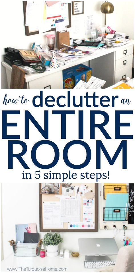 How to Declutter an Entire Room in 5 Simple Steps Casa Clean, Clutter Control, How To Declutter, Organisation Hacks, Organizing Hacks, Declutter Your Life, Organize Declutter, Declutter Your Home, Organize Your Life