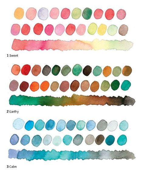 Watercolor Color Combinations, Watercolour Colour Palette, Watercolor Color Palette, Watercolor Pallet, Color Mixing Guide, Christmas Palette, Creative Watercolor, Color Mixing Chart, Watercolor Circles