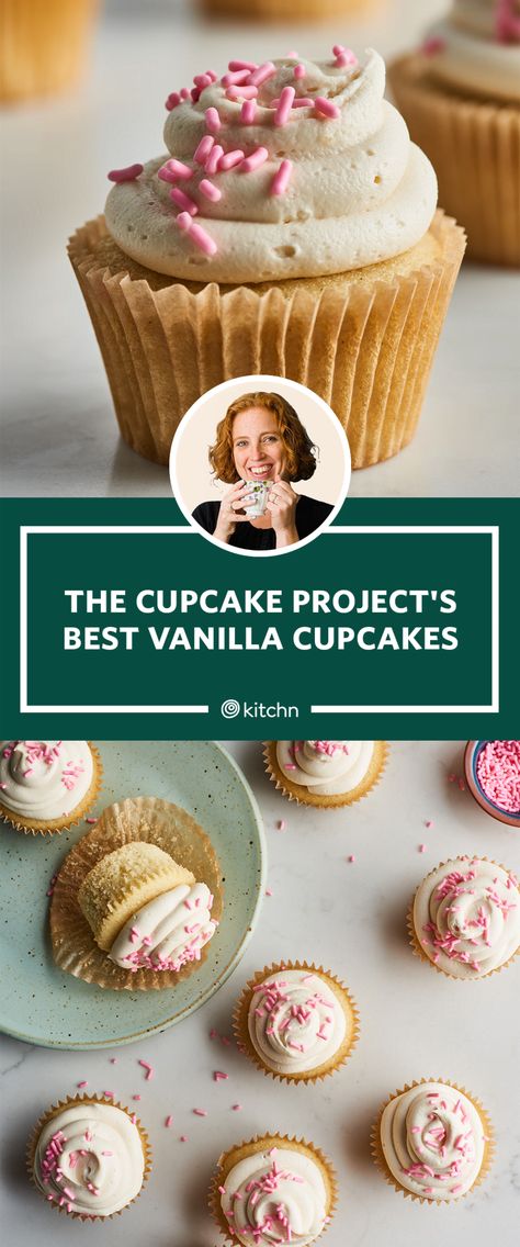 I Tried Cupcake Project's Vanilla Cupcake Recipe | Kitchn Best Vanilla Cupcakes, Best Vanilla Cupcake Recipe, Plant Recipes, Moist Vanilla Cupcakes, Baking Therapy, Cupcake Project, Vanilla Bean Cupcakes, Specialty Cupcakes, Moist Cupcakes