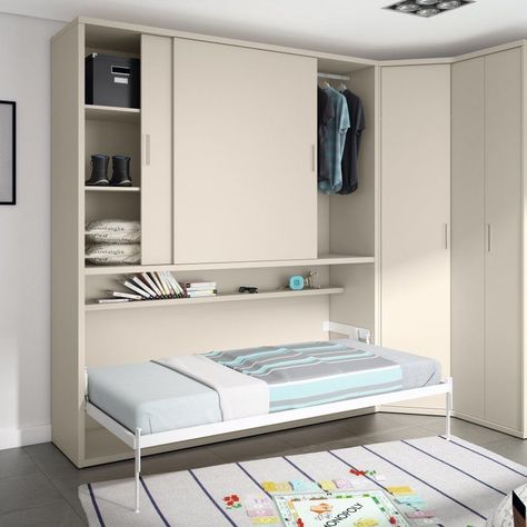 Fold Up Beds, Murphy Bed Desk, Bunk Beds Built In, Maids Room, Kids Interior Room, Bed Furniture Design, Spare Bedroom, Kids Interior, Bed Wall