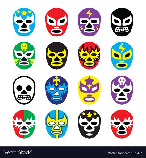 Lucha Libre Party, Luchador Masks, Wrestling Masks, Birthday Twins, Mexican Wrestler, Mexican Wrestling, Flag Vector, Free Art Prints, Masks Art