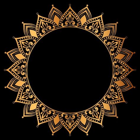 Design Circle Pattern, Islamic Circle Frame Png, Golden Circle Logo, Images For Cover Photo, Circle Photo Frame, Circle Frame Design, Mandala Invitation, Golden Circle Frame, Royal Circle