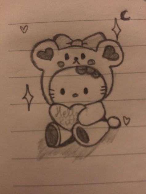 Hello Kitty Design, Tech Design, Digital Products, Cross Stitch Patterns, Stitch Patterns, Cross Stitch, Hello Kitty, Teddy Bear, Notebook