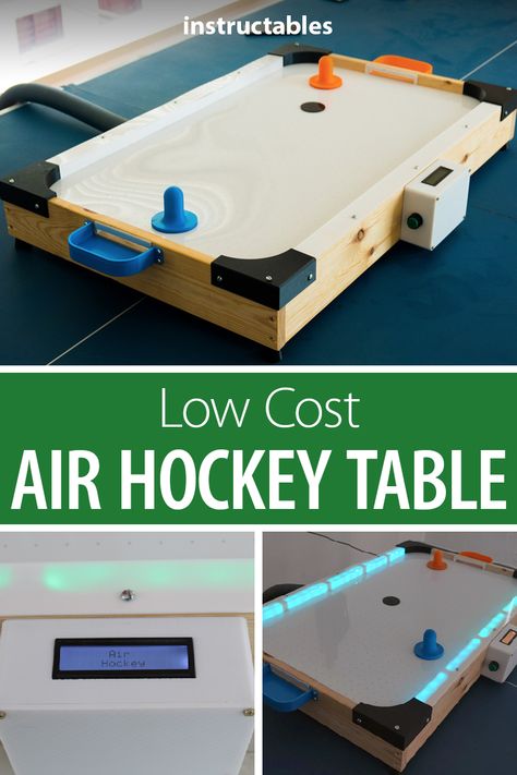 Wood Crafts For Kids, Boys Activities, Diy Boombox, Hockey Diy, Hockey Table, Air Hockey Table, Making Wooden Toys, Cardboard Box Crafts, Laser Cut Wood Crafts