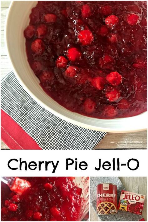 Cherry Pie Jell-O - An Affair from the Heart --FESTIVE CHERRY PIE JELL-O SALAD If you love Cherry Pie, you will be sure to love this Cherry Pie Jell-o Salad! So festive for the holidays, but delicious any day! #CherryPie #cherrypiefilling #cherryjello #jellosalad #christmassalad Cherry Jello Recipes, Holiday Jello, Jello Pudding Desserts, Festive Salad, Cherry Pie Filling Recipes, Cola Recipe, Congealed Salad, Jello Dessert, Jello Salads