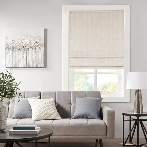 Madison Park Colm basket weave light filtering roman shade offers a simple and convenient update to your home decor. This ivory roman shade features a basket weave texture base fabric that creates a natural Standard Window Sizes, Blackout Roman Shades, Room Darkening Shades, Light Filtering Shades, Cordless Roman Shades, Privacy Panels, Roman Shade, Window Insulation, Madison Park