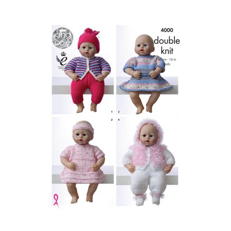 Trendy doll outfits for imaginative play knitted in DK yarn Pattern Doll Clothes, Charity Knitting, Baby Born Clothes, Baby Doll Clothes Patterns, Doll Knitting, Knitting Dolls Clothes, Pattern Doll, Preemie Babies, Baby Knits