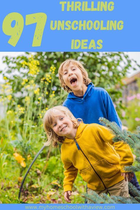 Discover 97 exciting unschooling ideas that promote creativity and hands-on learning for kids of all ages. Perfect for unschooling teens and elementary students! Unschooling Ideas, Learning For Kids, Free Homeschool Curriculum, Homeschool Tips, How To Start Homeschooling, Global Education, Free Homeschool, Unschooling, Creative Learning