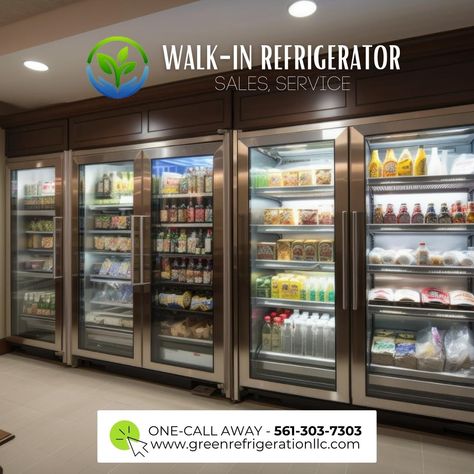 Walk-in Refrigerator @ Green Refrigeration LLC Palm Beach and Broward Counties, Florida Residential Walk In Refrigerator, Commercial Refrigerator For Home, Walk In Refrigerator Home, Walk In Refrigerator, Huge Fridge, True Refrigerator, Produce Stand, Commercial Refrigerators, Business Concept