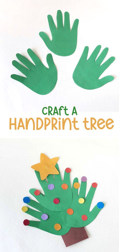 Winter Handprint, Christmas Tree Crafts For Kids, Tree Crafts For Kids, Handprint Tree, Hand Print Tree, Handprint Christmas Tree, Christmas Handprint Crafts, Crafts Clay, Christmas Tree Craft