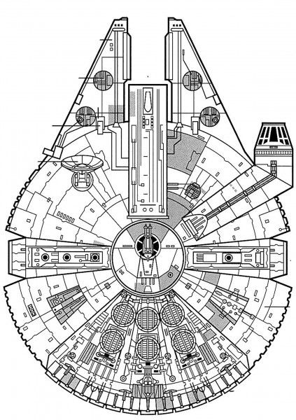 Millenium-Falcon-Plan-View Falcon Sketch, Millennium Falcon Tattoo, Millennium Falcon Cake, Falcon Tattoo, Millennium Falcon Lego, Tattoos Infinity, Millenium Falcon, Dark Vador, Star Wars Tattoo