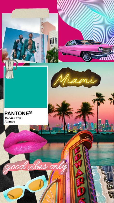 Miami Neon Sign, Miami Pool Party Aesthetic, Miami Color Palette South Beach, Retro Miami Party Theme, Miami Vice Bachelorette Party Theme, Miami Vice Aesthetic Outfit, Retro Miami Decor, Miami Vice Photoshoot, Miami Beach Theme Party