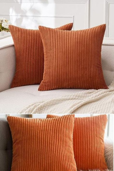 18x18 Square Pillow Cover; Rust & Orange Burnt Orange And Pink Throw Pillows, Light Orange Throw Pillows, Orange Boho Throw Pillows, Orange Shaped Pillow, Warm Dark Orange Pillow, Orange Pillow Covers, Bedroom Couch, Orange Pillow, Couch Throw