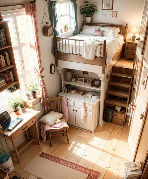 Bunker Bed Ideas, Bunker Bed, 18th Century House, White Loft, Small Space Bedroom, Dream House Rooms, Secret Rooms, Tiny Spaces, Cozy Room Decor