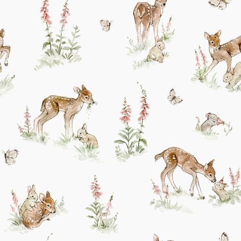 Rabbit Wallpaper, Baby Print Art, Baby Products Packaging, Baby Room Themes, Vintage Floral Wallpapers, Baby Illustration, Baby Fabric, Textile Pattern