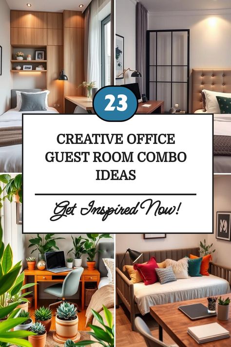 23 creative office and guest room combination ideas for inspiration, featuring stylish decor and multifunctional spaces. Small Study Guest Room, Basement Office Guest Room Combo, 10x10 Office Guest Room, Home Office With Bed Ideas, Home Gym And Guest Room Combo, Office Exercise Room Combo, Bonus Room Office Combo, Home Office Multipurpose Room, Home Office Sitting Room Combo