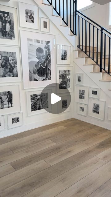 Katherine Starks on Instagram: "Gallery Wall Inspo! Comment  WALL  And I’ll send you links to the frames. The frames are not cheap. This was definitely an investment. The largest frame I have is a 24x36 and the smallest was a 4x6.  All of these photos were taken on my iPhone and printed through @mpix ❤️

Follow my shop @katiestarks on the @shop.LTK app to shop this post and get my exclusive app-only content!
https://liketk.it/4yFtU" Photos Up Staircase, Basement Staircase Ideas, Staircase Photo Wall, Organize Pictures, Staircase Gallery Wall, Gallery Wall Stairs, Basement Staircase, Gallery Wall Staircase, La House