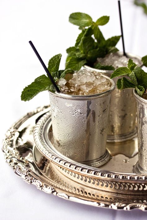 Mint Julep: A Drink for All Seasons – Garden & Gun Butlers Bar, Kentucky Derby Recipes, Southern Cocktail, Derby Recipe, Julep Recipe, Mint Julep Recipe, Iced Beverages, Run For The Roses, Crowd Pleasing Recipes