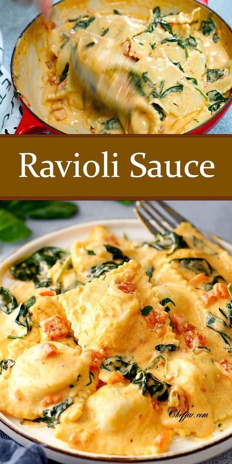 Creamy Ravioli Sauce, Easy Ravioli Sauce, Creamy Ravioli, Easy Ravioli, Ravioli Sauce, Homemade Ravioli, Ravioli Recipe, Pasta Dinners, Pasta Dinner Recipes