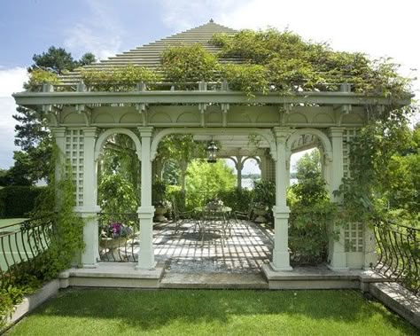 Backyard Gazebo, Gazebo Pergola, Garden Gazebo, Flora Fauna, Traditional Landscape, Garden Structures, Ideas Pictures, Porch Patio, Outdoor Rooms