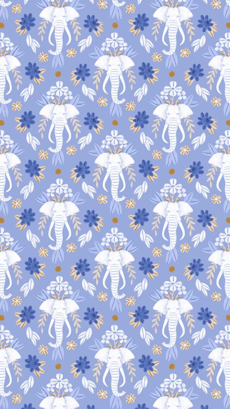 Elephant Fabric Pattern, Elephant Background, Elephant Wallpaper, Elephant Fabric, Art Aesthetics, Elephant Pattern, Elephant Art, Cute Elephant, Iphone Background Wallpaper