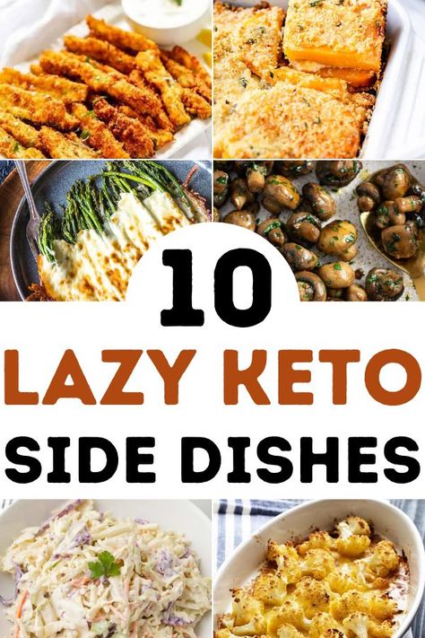 Low carb side dishes for dinner. Best keto cookout sides and sides for burgers and steak. Keto Cookout, Healthy Sides For Burgers, Easy Keto Side Dishes, Sides For Burgers, Side Dishes For Dinner, Low Calorie Sides, Low Calorie Side Dishes, Hamburger Side Dishes, Bbq Side Dish Recipes