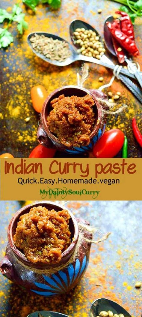 Curry Paste Recipe Easy, Indian Curry Paste Recipe, Spices List, Curry Paste Recipe, Indian Foods, Easy Curry, Tandoori Masala, Paste Recipe, Recipe Indian