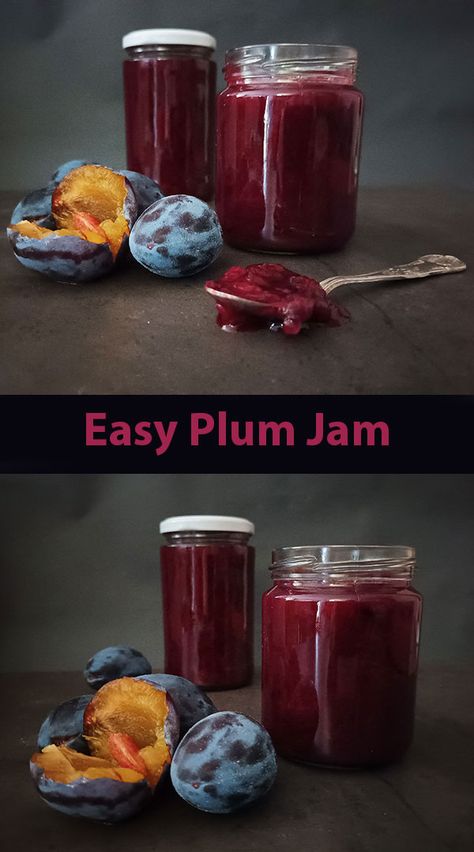 Easy Plum Jam. Plums, recipe easy, jam, recipe homemade, how to make, easy, canning/preserving, recipe. Italian Plum Jam, Italian Plum Jam Recipe, Plum Recipes Easy, Sugar Plum Jam, Canning Plums, Plum Recipe, Diy Condiments, Easy Jam Recipe, Plum Jam Recipes