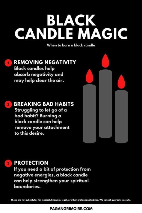 When should you burn a black candle? In candle magic, the black candle's meanings are associated with banishing, releasing, endings, and more. #candles #candlemagic #magic #magick #saturn #blackcandles #witchcraft #paganism #pagangrimoire Black Candle Magic, Black Candles Magic, Black Candle Spells, Candle Meanings, Candles Magic, Witchy Ideas, Candle Meaning, Candle Color Meanings, Candle Magic Spells