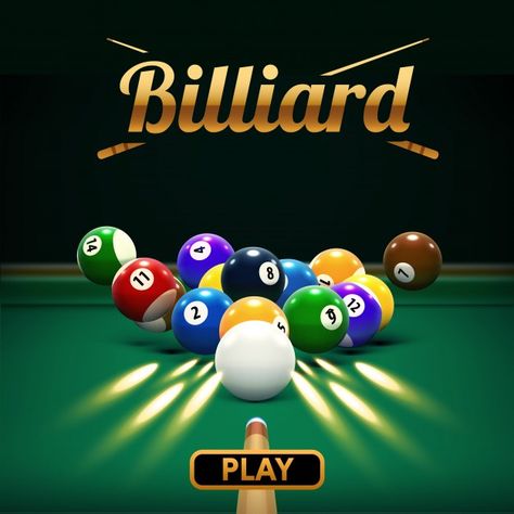 Table Front View, Billiards Room Decor, Sport Theme, Light Grid, Eight Ball, Poster Green, Snooker Table, Presentation Design Layout, Theme Wall