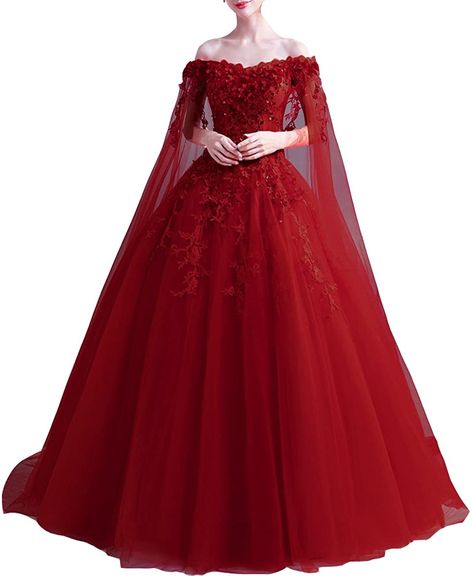 Wine Wedding Dresses, Red Princess Dress, Red Wedding Gowns, Beaded Dresses, Red Ball Gown, Red Bridal Dress, Red Wedding Dress, Cape Wedding Dress, Wedding Dress Collection