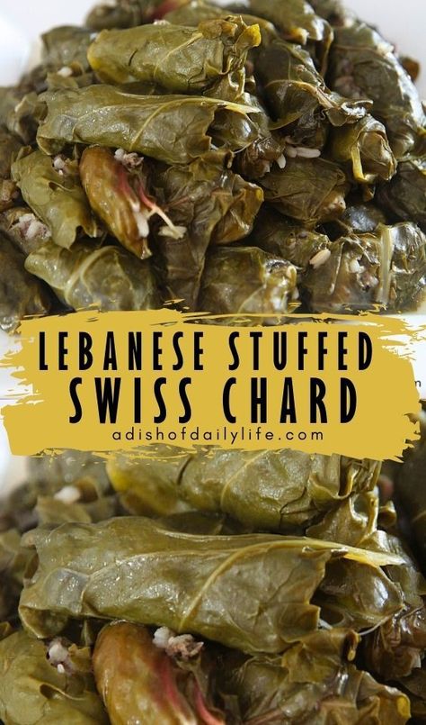 Stuffed Swiss Chard, Swiss Chard Recipes Easy, Swiss Chard Recipes, Chard Recipes, Ground Lamb, Lebanese Recipes, Swiss Chard, Soup And Sandwich, Crushed Garlic