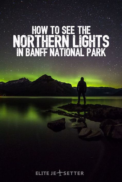 Seeing the Northern Lights (Aurora Borealis) in Banff National Park Contrary to popular belief, you don’t have to fly all the way to Yellowknife or Iceland to catch the Northern Lights… they’re visible just outside Calgary! These photos were taken in beautiful Banff National Park (a 70 minute drive from Calgary) just a few nights ago. Northern Lights Canada, Alberta Travel, Northern Lights (aurora Borealis), Banff Canada, Canadian Travel, Canada Road Trip, Image Nature, See The Northern Lights, The Northern Lights