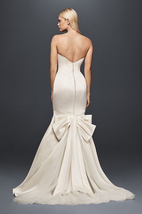 As-Is Seamed Satin Wedding Dress Style AI34010060, Ivory, 12 Zac Posen Wedding Dress, Satin Mermaid Wedding Dress, Top Wedding Dress Designers, Petite Wedding Dress, Wedding Dresses Mermaid, Bow Wedding Dress, Davids Bridal Wedding Dresses, Allure Bridals, Sweetheart Wedding Dress