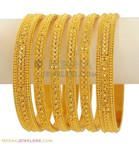 Gold Bangles Set Of 6, Indian Bangles Set, Gold Bangles Set, Dubai Gold Bangles, Plain Gold Bangles, Heart Pendant Necklace Gold, Gold Bangles Indian, Jewellery Shops, Neck Pieces Jewelry