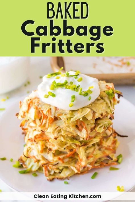 Keto Cabbage Fritters, Cabbage Fritters Recipe, Cabbage Fritters, Baked Cabbage, Gluten Free Vegetarian Recipes, Gluten Free Main Dishes, Vegetarian Dish, Cabbage And Bacon, Healthy Holiday Recipes