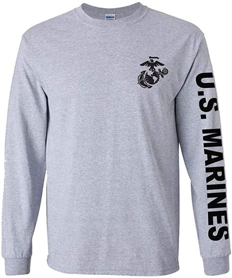 PRICES MAY VARY. 100% Cotton Pull On closure Machine Wash Marine logo on chest and sleeve 100% Cotton Officially Licensed by the Marine Corps Long Sleeve Grey Shirt, Marines Logo, Sport Long Sleeve, Grey Long Sleeve Shirt, Army Veteran, Grey Shirt, Marine Corps, Printed Sleeves, Grey Long Sleeve