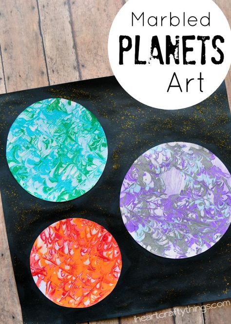 Learn about outer space and make this Preschool Space Craft for kids. Preschoolers will love using shaving cream to create this Marbled Planets Art. Outer Space Activities, Outer Space Crafts, Space Activities For Kids, Space Lessons, Space Preschool, Space Crafts For Kids, Space Unit, Space Craft, Space Activities