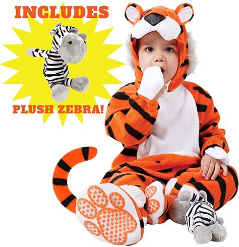 Amazon.com: Spooktacular Creations Deluxe Baby Tiger Costume Set (3T): Toys & Games Kids Tiger Costume, Baby Tiger Costume, Baby Boy Bear, Tiger Costume, Lion Baby, Baby Kostüm, Forest Party, Safari Theme Party, Bear Costume