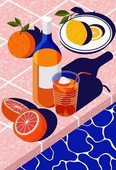 Illustration Design Graphique, الفن الرقمي, Summer Illustration, Art Deco Posters, Art Et Illustration, Paint And Sip, Digital Illustrations, Lino Print, Graphic Poster