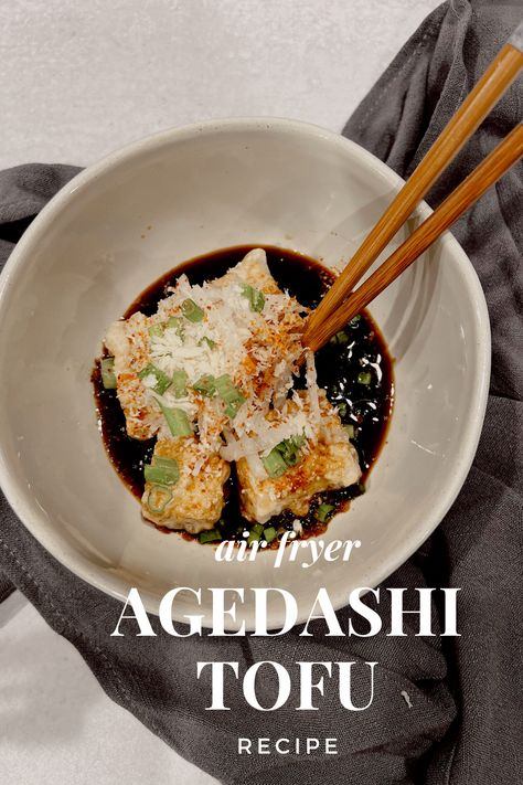 Air Fryer Agedashi Tofu Recipe Dashi Powder, Agedashi Tofu, Shichimi Togarashi, Dashi Stock, Bonito Flakes, Daikon Radish, Firm Tofu, Panko Crumbs, Potato Starch