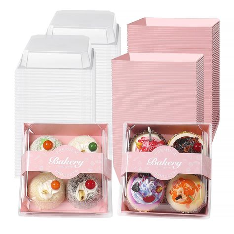 PRICES MAY VARY. 【What will you receive?】You will receive 100 pink square charcuterie boxes with lids and 100 pcs beautiful stickers, the size is 5.3 x 4.9 x 2.5 inches, the right size for a variety of baked goods, enough quantity for your daily use. 【Premium Material】Clear lid gift boxes are made of sturdy cardboard and food-grade PET plastic, eco-friendly recyclable, can direct contact with food. 【Secure Clear Lids】Pink treat boxes provide a secure seal to maintain product freshness and preven Charcuterie Boxes, Disposable Food Containers, Home Bakery Business, Farmers Market Recipes, Baking Packaging, Pink Cookies, Food Boxes, Pink Food, Dessert Packaging