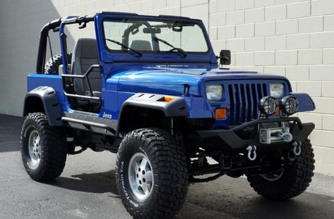 1995 Jeep Wrangler Rio Grande Sport Utility 2-Door for sale Jeep Wrangler 1995, 1995 Jeep Wrangler, Two Door Jeep Wrangler, 1997 Jeep Wrangler, Yj Wrangler, Jeep Wrangler For Sale, Cj Jeep, Jeep Photos, Blue Jeep