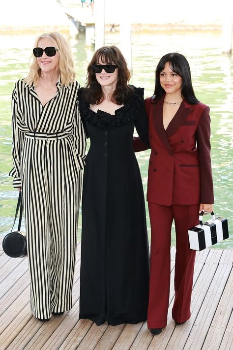 Celebrity Sightings - Day 1 - The 81st Venice International Film Festival Film Festival Outfit, Janna Ortega, Winona Ryder Beetlejuice, Beetlejuice Outfits, Celebs Outfits, Celebrity Dresses Red Carpet, Beetlejuice Movie, Catherine O'hara, Celebrity Culture